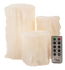 Ivory Heavy Drip Flameless Pillar Candles - The Amazing Flameless Candle