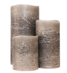 Distressed Grey Flameless Pillar Candles - The Amazing Flameless Candle