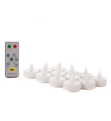 Set of 12 Remote Controlled Flameless Tea Light Candles - The Amazing Flameless Candle
