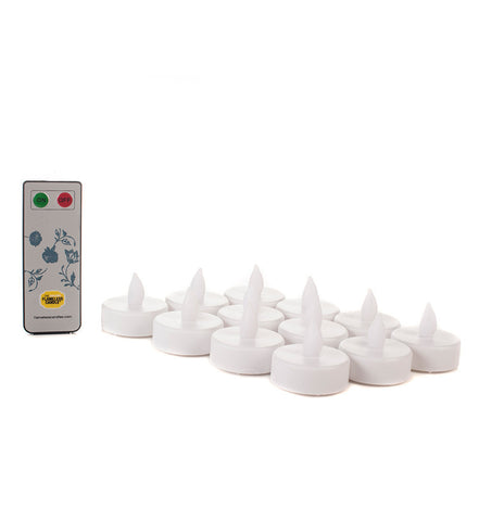 Set of 12 Remote Controlled Flameless Tea Light Candles