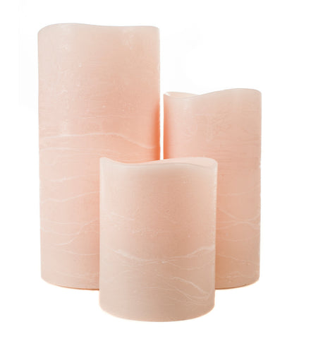 Taupe Distressed Flameless Pillar Candles