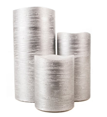 Metallic Silver Pillars - The Amazing Flameless Candle