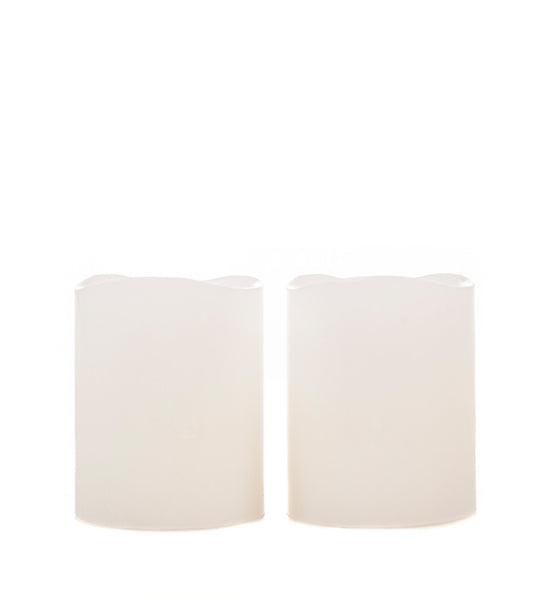 Set of 2 Smooth Ivory Votive Flameless Candles - The Amazing Flameless Candle