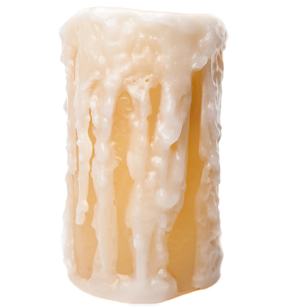 Tan/Ivory Heavy Drip Flameless Pillar Candles - The Amazing Flameless Candle
