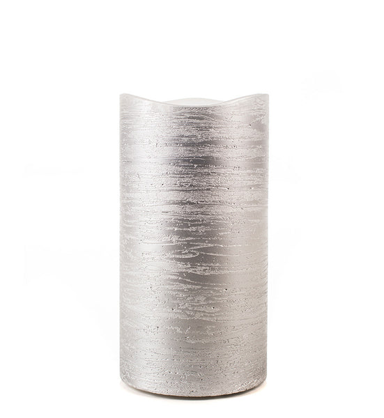 Metallic Silver Pillars - The Amazing Flameless Candle