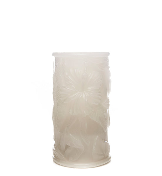 White Tropical Flameless Pillars Candles