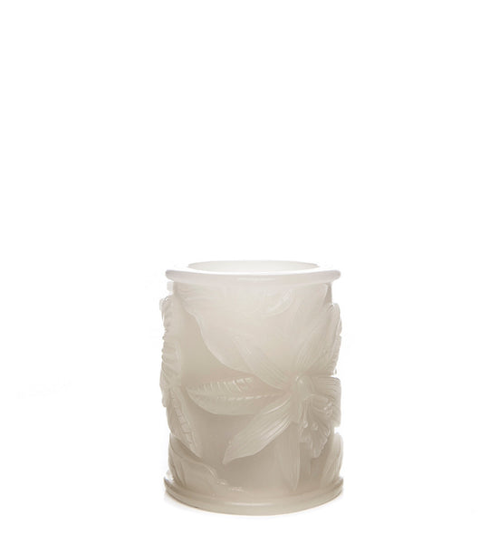 White Tropical Flameless Pillars Candles