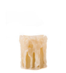 Tan/Ivory Heavy Drip Flameless Pillar Candles - The Amazing Flameless Candle