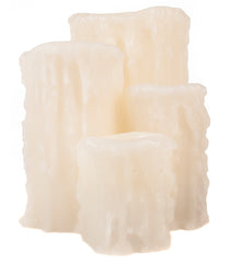 Ivory Heavy Drip Flameless Pillar Candles - The Amazing Flameless Candle