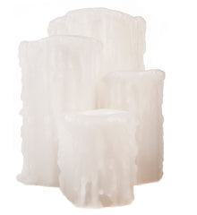 White Heavy Drip Flameless Pillar Candles