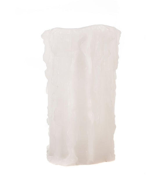 White Heavy Drip Flameless Pillar Candles