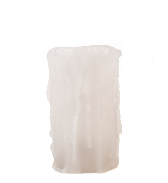 White Heavy Drip Flameless Pillar Candles
