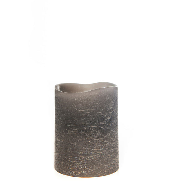 Distressed Grey Flameless Pillar Candles