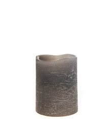 Distressed Grey Flameless Pillar Candles