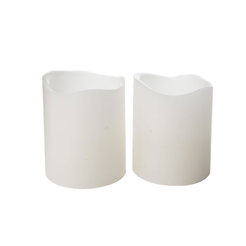 Set of 2 Smooth Ivory Flameless Votives by Luminescence