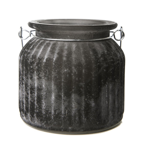 Charcoal Sea Glass Jar Flameless Candle