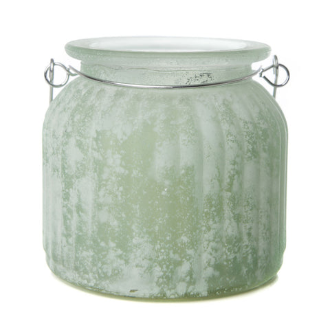 Mint Green Sea Glass Jar Flameless Candle
