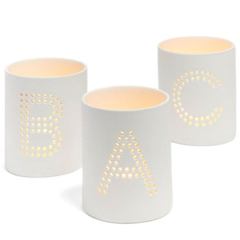 Monogram Ceramic Jar Flameless Candle