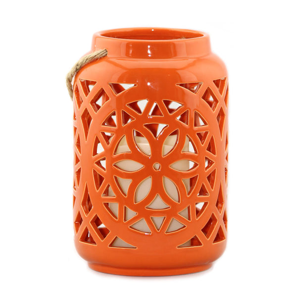Ceramic Floral Flameless Candle Lantern - The Amazing Flameless Candle
