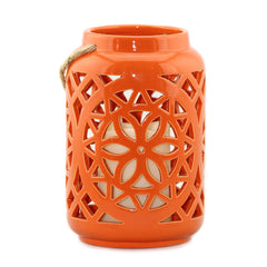 Ceramic Floral Flameless Candle Lantern - The Amazing Flameless Candle