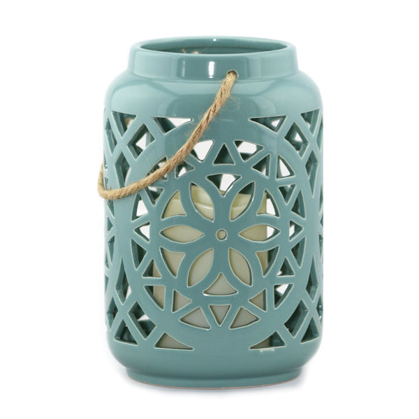 Ceramic Floral Flameless Candle Lantern - The Amazing Flameless Candle