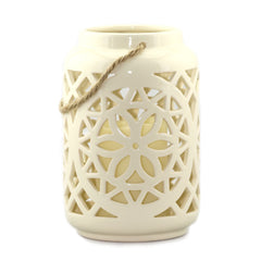 Ceramic Floral Flameless Candle Lantern - The Amazing Flameless Candle