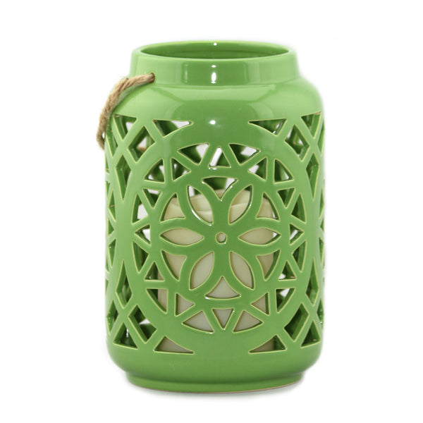 Ceramic Floral Flameless Candle Lantern - The Amazing Flameless Candle