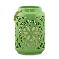 Ceramic Floral Flameless Candle Lantern - The Amazing Flameless Candle