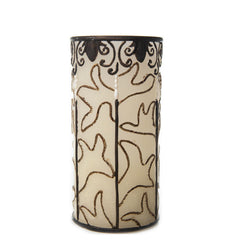 Ivory Wax Luminaries with Black Lace - The Amazing Flameless Candle