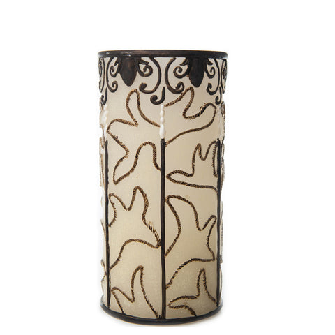 Ivory Wax Luminaries with Black Lace