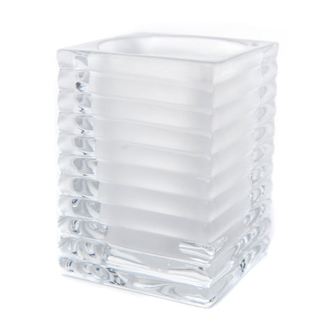 Ribbed Glass Candle Holder