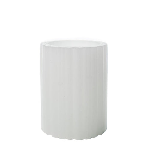 Ribbed White Wax Luminaries - The Amazing Flameless Candle