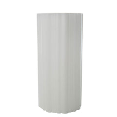 Ribbed White Wax Luminaries - The Amazing Flameless Candle