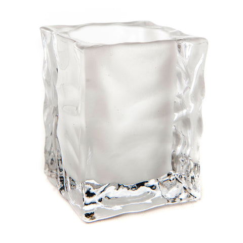 Ice Cube Glass Candle Holder