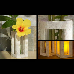 Round Core Stone Candle Holder - Resort Vessels