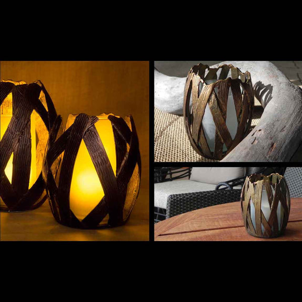 Palm Frond Candle Holder - Resort Vessels