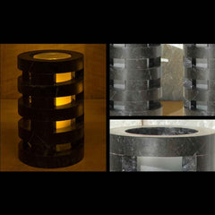 Round Stacked Stone Candle Holder - Resort Vessels