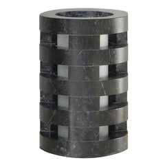 Round Stacked Stone Candle Holder - Resort Vessels