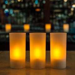 Tall (4.75") Frosted Plastic Cylinder Candle Holder - The Amazing Flameless Candle