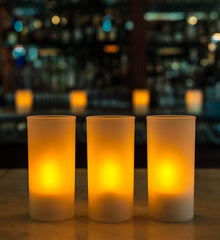 Tall (4.75") Frosted Glass Cylinder Candle Holder - The Amazing Flameless Candle