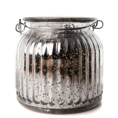 Mercury Glass Silver Flameless Jar Candle
