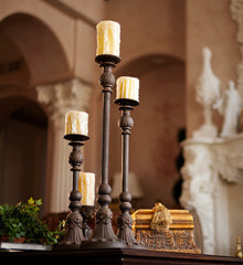 Tan/Ivory Heavy Drip Flameless Pillar Candles - The Amazing Flameless Candle
