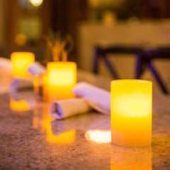 Ribbed White Wax Luminaries - The Amazing Flameless Candle