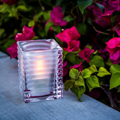 Ribbed Glass Candle Holder - The Amazing Flameless Candle