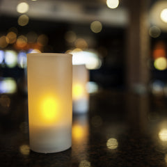 Tall (4.75") Frosted Glass Cylinder Candle Holder - The Amazing Flameless Candle