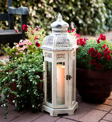 All-Weather Green Wood and Metal Flameless Candle Lantern - The Amazing Flameless Candle
